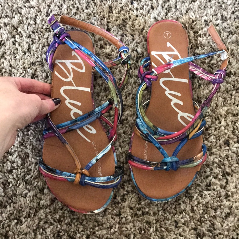 Bright colored sandals